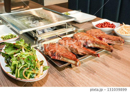 Chinese food. Grilled lamb ribs Chinese food. Grilled lamb ribs 131039899
