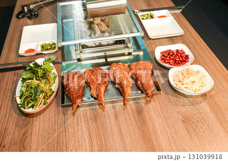 Chinese food. Grilled lamb ribs Chinese food. Grilled lamb ribs 131039918