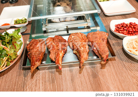 Chinese food. Grilled lamb ribs 131039921