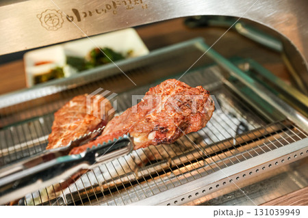 Chinese food. Grilled lamb ribs 131039949