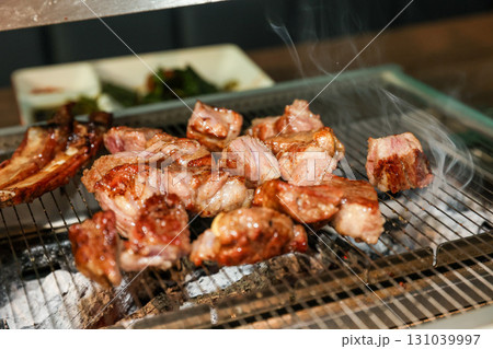 Chinese food. Grilled lamb ribs 131039997