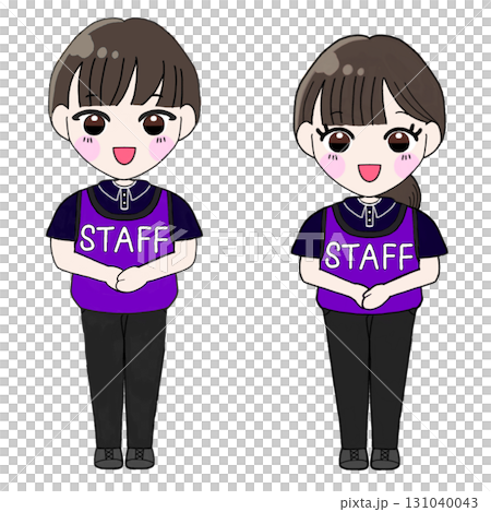 Black-haired event staff men and women 131040043