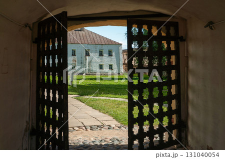 Wooden gate in the wall of the Kirillo-Belozersky Monastery (Russia) 131040054