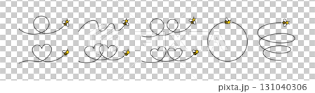 A collection of cartoons of flying bees. Cute bee characters A collection of cartoons of flying bees. Cute bee characters 131040306