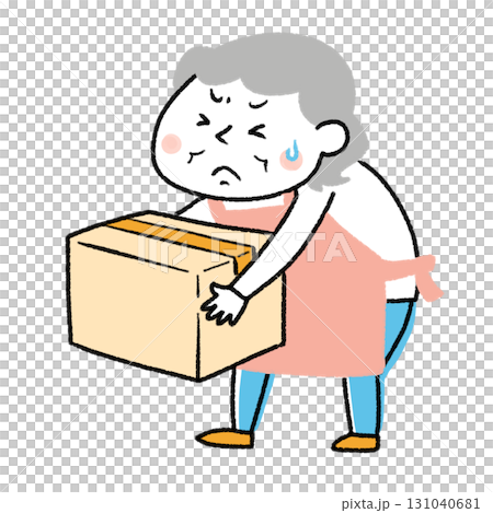 重い荷物を持つ女性 131040681