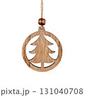 Wooden Christmas tree ornament isolated on white background. Stock photo 131040708
