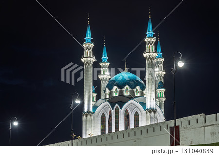 Kul Sharif mosque in Kazan Kremlin, Tatarstan, Russia. It is tourist attraction of Kazan. Kremlin. The main attraction of the city of Kazan. Kul Sharif mosque in Kazan Kremlin, Tatarstan, Russia. It is tourist attraction of Kazan. Kremlin. The main attraction of the city of Kazan. 131040839