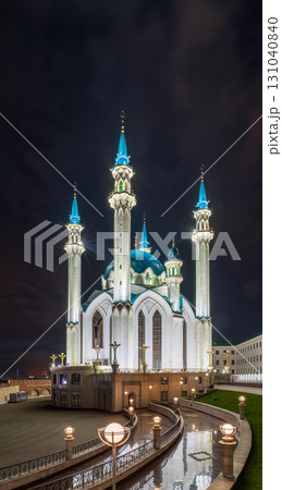 Kul Sharif mosque in Kazan Kremlin, Tatarstan, Russia. It is tourist attraction of Kazan. Kremlin. The main attraction of the city of Kazan. Kul Sharif mosque in Kazan Kremlin, Tatarstan, Russia. It is tourist attraction of Kazan. Kremlin. The main attraction of the city of Kazan. 131040840