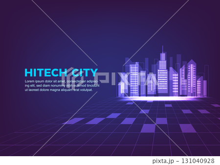 Smart future city complex banner 131040928