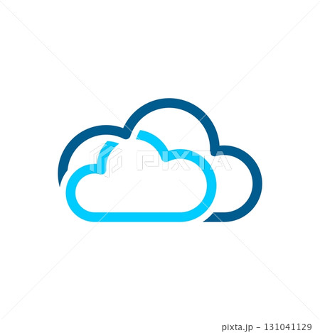 Simple Line Cloud Logo Template Illustration Design. Vector EPS 10. 131041129
