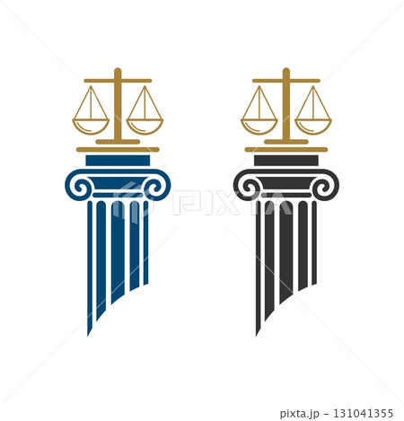 Scale of Justice and Pillar Law Office Logo Template Illustration Design. Vector EPS 10. 131041355