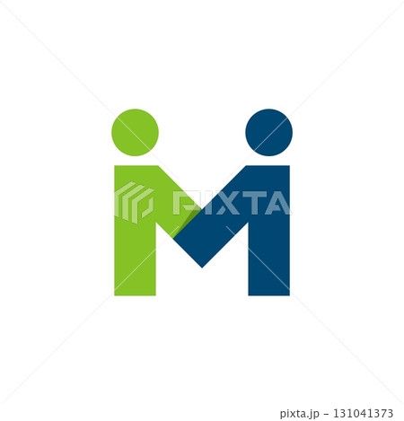 Letter M Couple Man Letter Logo Template Illustration Design. Vector EPS 10. 131041373