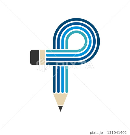 Letter P Pencil Logo Template Illustration Design. Vector EPS 10. 131041402