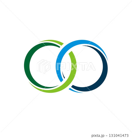 Two Rings Swoosh Logo Template Illustration Design. Vector EPS 10. 131041473