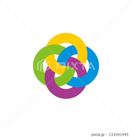 Colorful Plaited Flower Abstract Logo Template Illustration Design. Vector EPS 10. Colorful Plaited Flower Abstract Logo Template Illustration Design. Vector EPS 10. 131041491