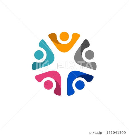 Teamwork Colorful Star Logo Template Illustration Design. Vector EPS 10. 131041500