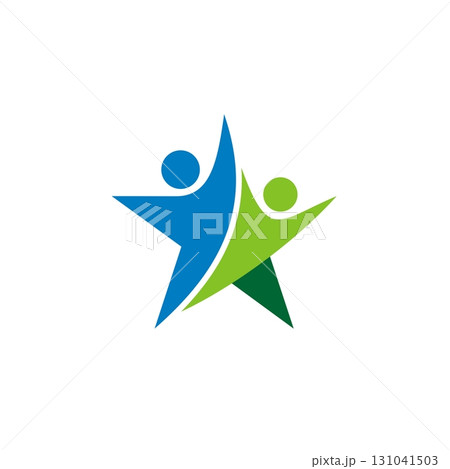 Teamwork Colorful Star Logo Template Illustration Design. Vector EPS 10. 131041503