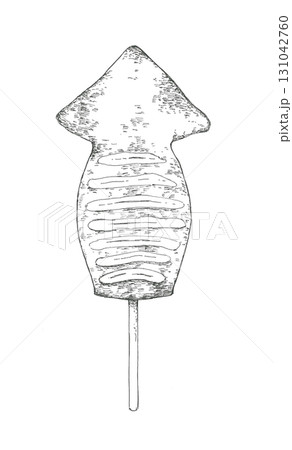 いか焼きの手描きイラスト いか焼きの手描きイラスト 131042760