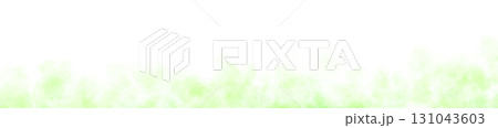 Wide horizontal green smoke effect in chartreuse and lime green tones with transparent background for mockups and templates 131043603