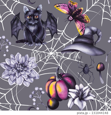 Halloween hand-drawn watercolor illustration 131044148