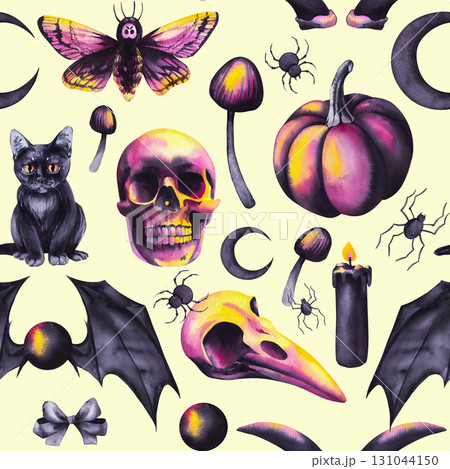 Halloween hand-drawn watercolor illustration 131044150