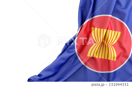 Flag of ASEAN with empty space on the left. Isolated. 3D Rendering 131044331