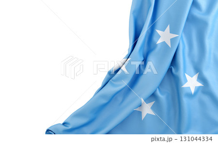 Flag of Micronesia with empty space on the left. Isolated. 3D Rendering Flag of Micronesia with empty space on the left. Isolated. 3D Rendering 131044334