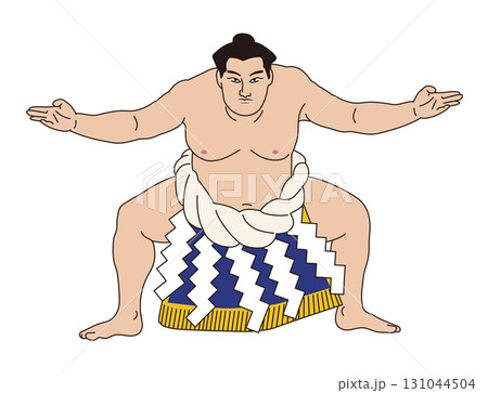 大相撲 横綱 力士 土俵入りポーズ ベクターイラスト フラットデザイン・不知火型 白背景 大相撲 横綱 力士 土俵入りポーズ ベクターイラスト フラットデザイン・不知火型 白背景 131044504