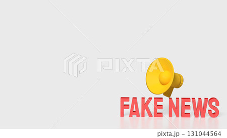 The Red Fake news and yellow megaphone image 3d Rendering. 131044564