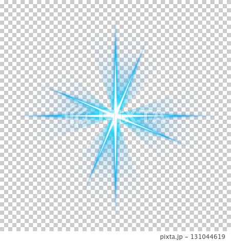 Blue star glow shape on transparent background 131044619