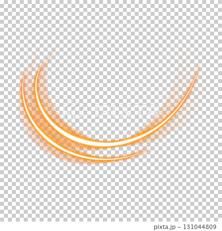 透明背景上橙色發光的曲線形狀 透明背景上橙色發光的曲線形狀 131044809