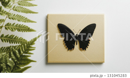 butterfly oil paint on canvas as interior painting with a beautiful bohemian lounge 131045283