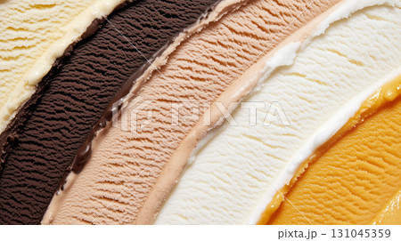 Luscious vertical swipes of ice cream in peach, chocolate brown 131045359