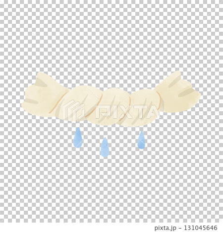 在擰乾的抹布上滴下的水 — — 水彩手繪插畫 131045646