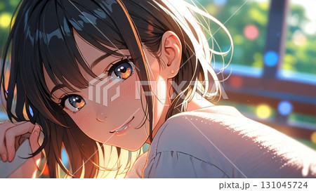 帽子をかぶったかわいい小学生の女の子 帽子をかぶったかわいい小学生の女の子 131045724