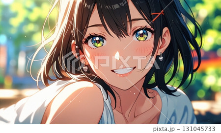 帽子をかぶったかわいい小学生の女の子 131045733