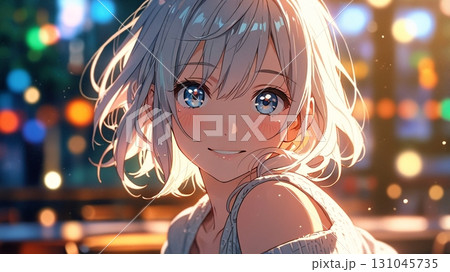 帽子をかぶったかわいい小学生の女の子 131045735