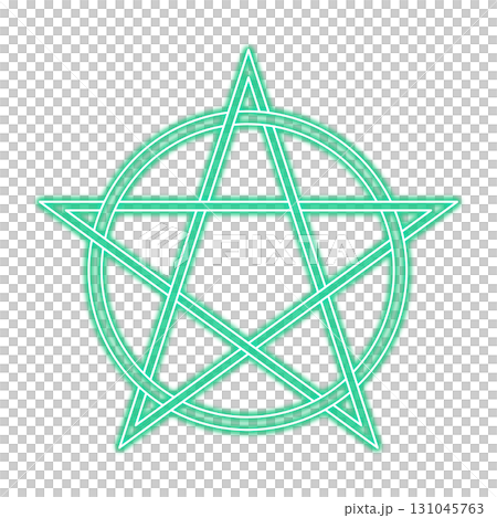 透明背景の緑色に光る魔法陣 透明背景の緑色に光る魔法陣 131045763