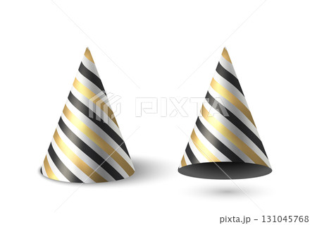 Vector 3d Realistic Birthday Party Hat, Isolated. Holiday Hat, Cone Shape, Front View. Realistic Cone Paper Caps Isolated. Celebration Accessories for Birthday, Holiday, Event, New Year, Party Decor Vector 3d Realistic Birthday Party Hat, Isolated. Holiday Hat, Cone Shape, Front View. Realistic Cone Paper Caps Isolated. Celebration Accessories for Birthday, Holiday, Event, New Year, Party Decor 131045768