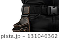 Blank utility belt with tool pouch, waist to thigh crop, isolated Blank utility belt with tool pouch, waist to thigh crop, isolated 131046362