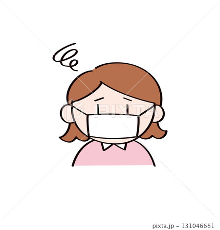 マスクをする子供のイラスト マスクをする子供のイラスト 131046681