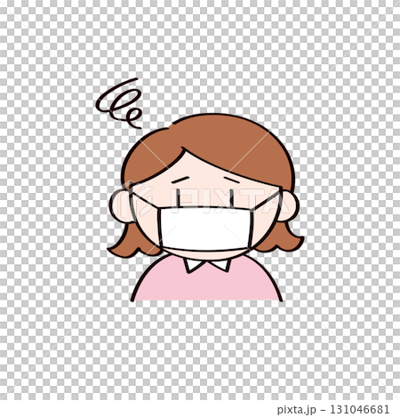 マスクをする子供のイラスト マスクをする子供のイラスト 131046681
