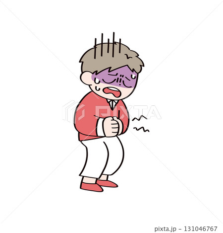 お腹が痛い子供のイラスト お腹が痛い子供のイラスト 131046767