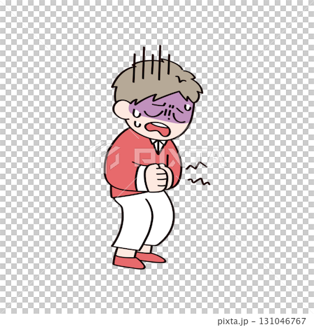 お腹が痛い子供のイラスト お腹が痛い子供のイラスト 131046767