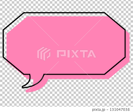 A simple, misaligned speech bubble in a long, octagonal shape A simple, misaligned speech bubble in a long, octagonal shape 131047038