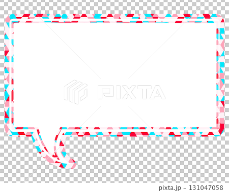 Stained glass style speech bubble, triangle pattern, square Stained glass style speech bubble, triangle pattern, square 131047058