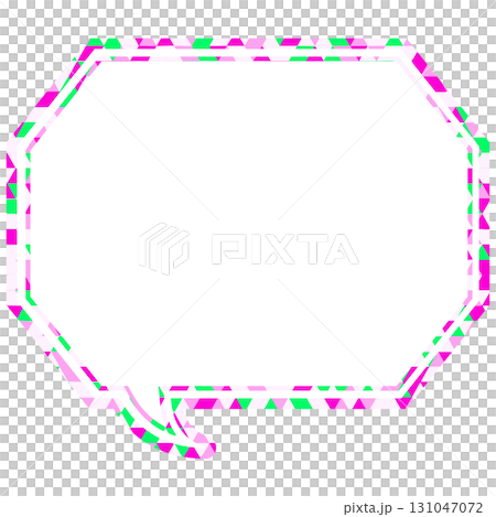 ステンドグラス風吹き出し　三角形模様　角のある八角形 131047072