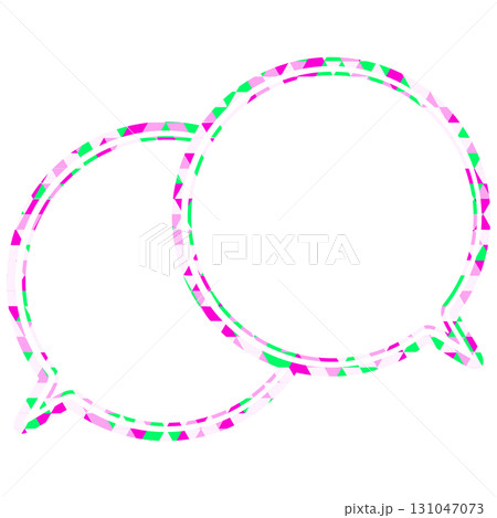 ステンドグラス風吹き出し　三角形模様　重なる会話 131047073