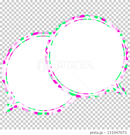 ステンドグラス風吹き出し　三角形模様　重なる会話 131047073