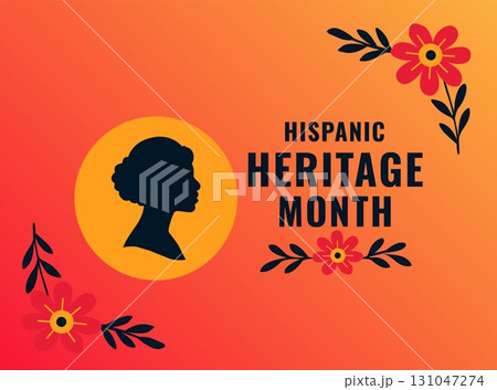 hispanic heritage month male silhouette with floral decoration hispanic heritage month male silhouette with floral decoration 131047274